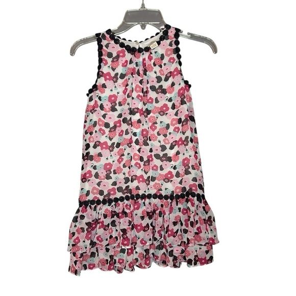 kate spade Other - Kate Spade Floral Pink and Black Kids Dress ruffle size 10